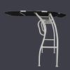 Dolphin Pro2 T-TOP  Folding Center Console Fishing Boat Tower Bimini Canopy, Marine Anodized Aluminum, Collapsible TTOP, Centre Fold Down Shade Roof (White Powder Coat - Black Canopy) view 1