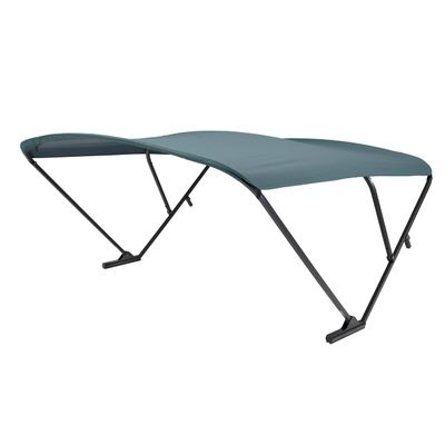 SureShade Power Pontoon Bimini Top - Black Anodized Frame, Green Fabric