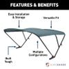 SureShade Power Pontoon Bimini Top - Black Anodized Frame, Green Fabric view 2