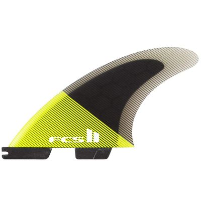 FCS II Carver Performance Core Tri Surfboard Fins - Medium/Acid Black