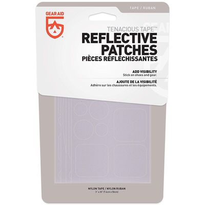 GEAR AID Tenacious Tape Reflective Patches for Safety, Jackets, Bike and Outdoor Gear, Various Sizes, Silver, 2-pk