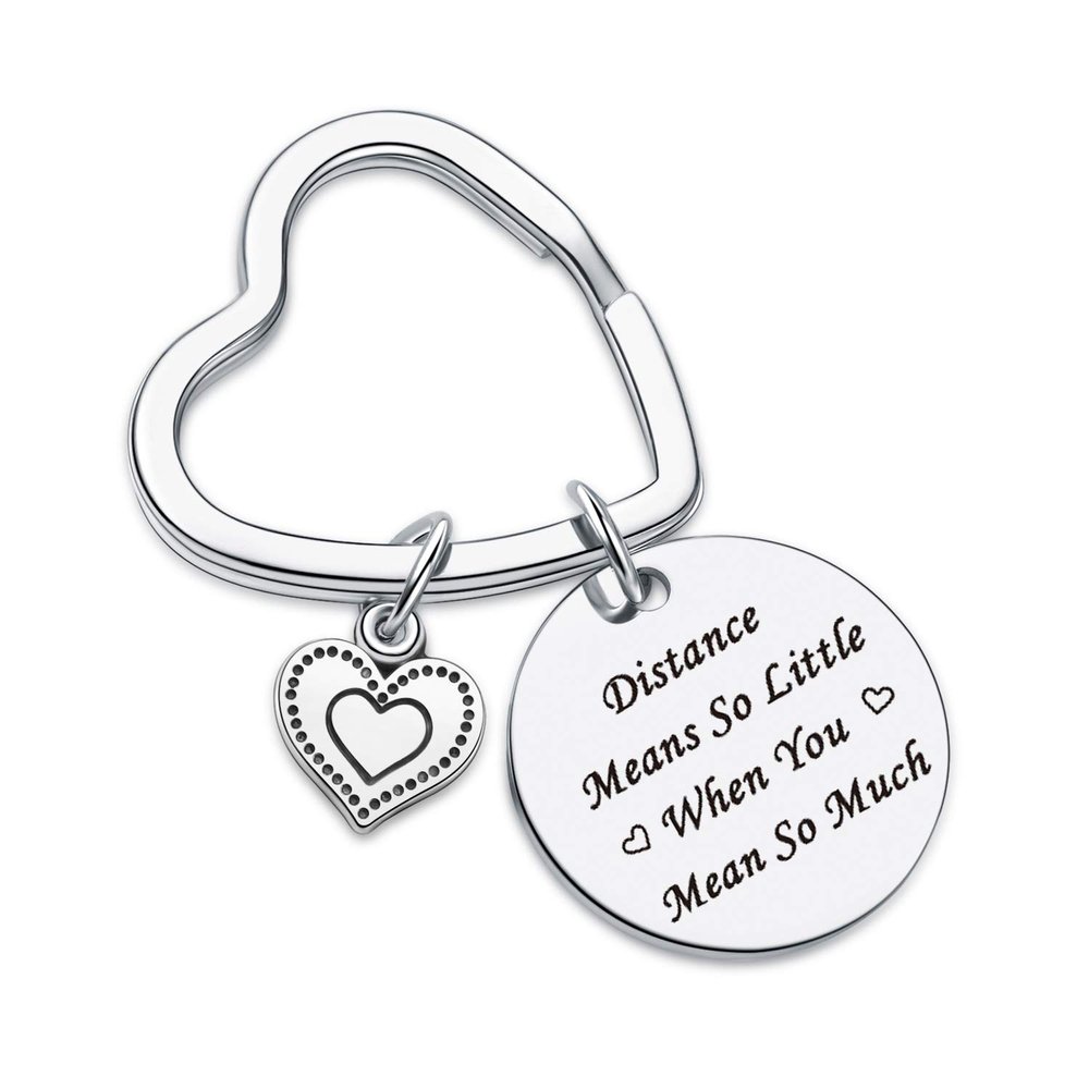 7RVZM Moving Away Gift for Boyfriend, husband, Girlfriend, Couple Keychain - Mom Mother Jewelry Friendship Gifts Leaving Gift for Best Friend bestie Gifts