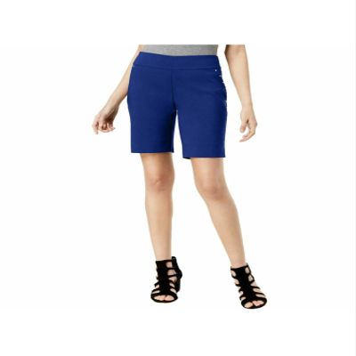 Curvy Fit Stud Trim Bermuda Shorts Bright Blue 10
