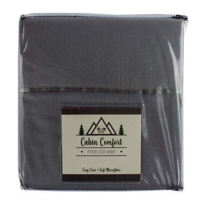 Everything Summer Camp Cabin Comfort - Cot Sheet for Camping and RV Cots - Fits All Cot Size Beds Comfortably -72 x 28 Inches - Super Soft (1 Piece Cot (Fitted), Grey)