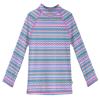 Made in USA Long Sleeve Girls' Rashguard Swimming Suit Swim Tshirt Tee UPF50+ Sun Protection for Beach Pool Summer Fun, Fiesta Print, 12/18m view 1