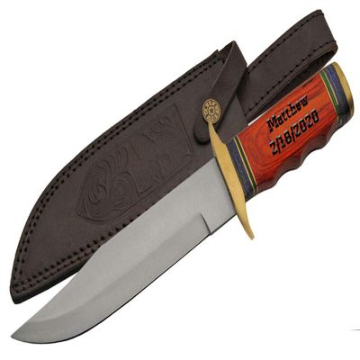 GIFTS INFINITY Customized Engraved 12" Fix Blade Knife - Groomsmen Wedding Party Monogrammed (203384)
