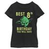Star Wars Girl's Yoda Best 8Th Birthday You Will Have Stencil T-Shirt Black, Medium view 1