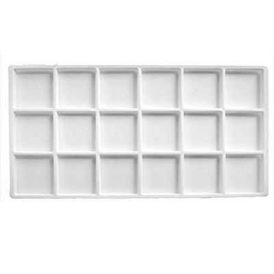Gems on Display Lot of 12 White Plastic Compartment Jewelry Tray Liner Insert (18 Compartment)