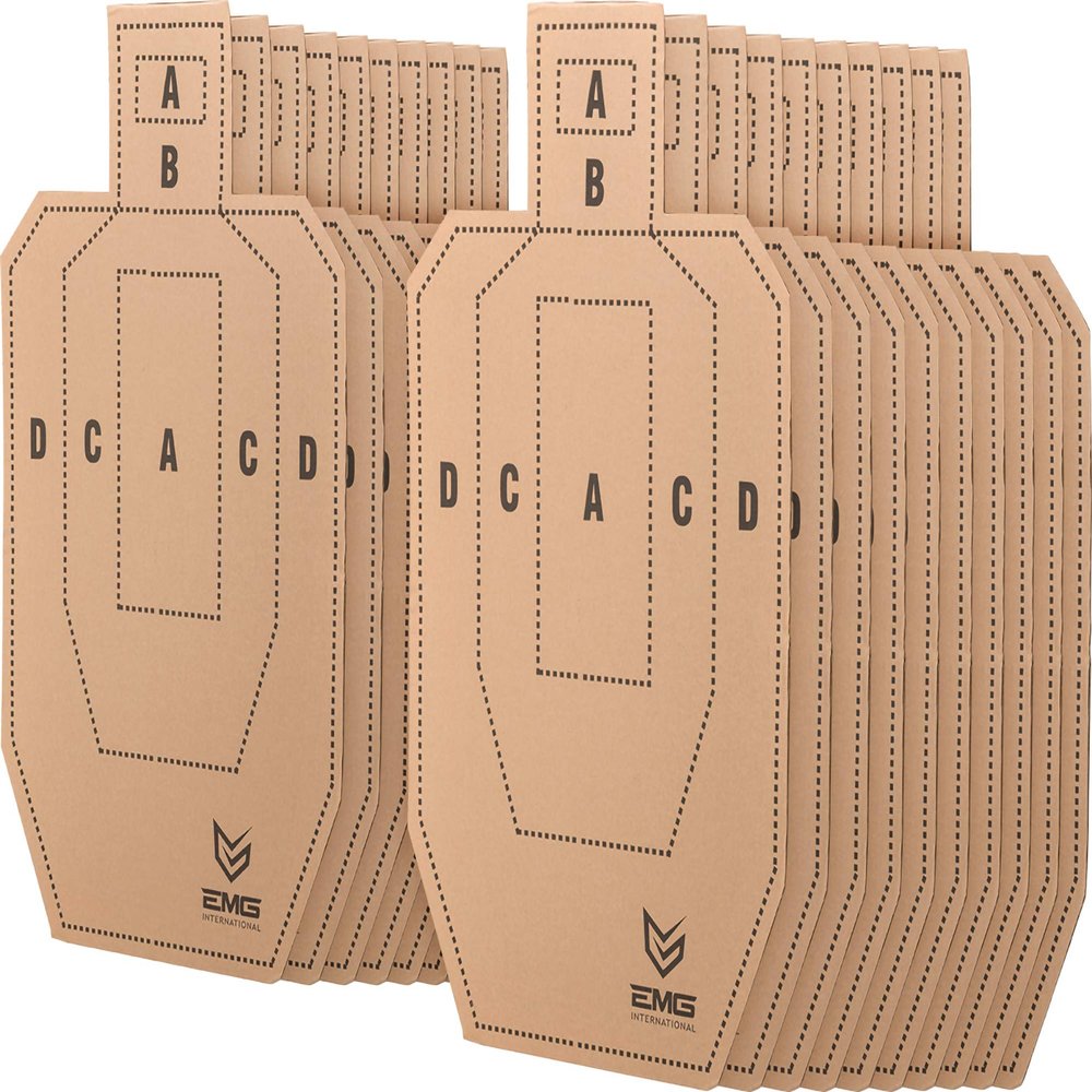 Evike Airsoft - Professional Silhouette Tactical Practice Targets with Scoring Rings - Set of 20 (Model: EMG Alphabetic / 18"x30")