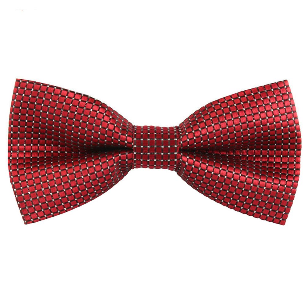 Andongnywell Trendy Bow Tie Adjustable Pre-tied Bowtie for Men Boys Adjustable Bow-ties Necktie Wedding Party (Red 1,One Size)