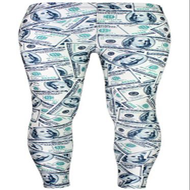 Sister Amy Women's Digital Robot Printted Ankle Elastic Tights Legging Dollar-1 XXXX-Large