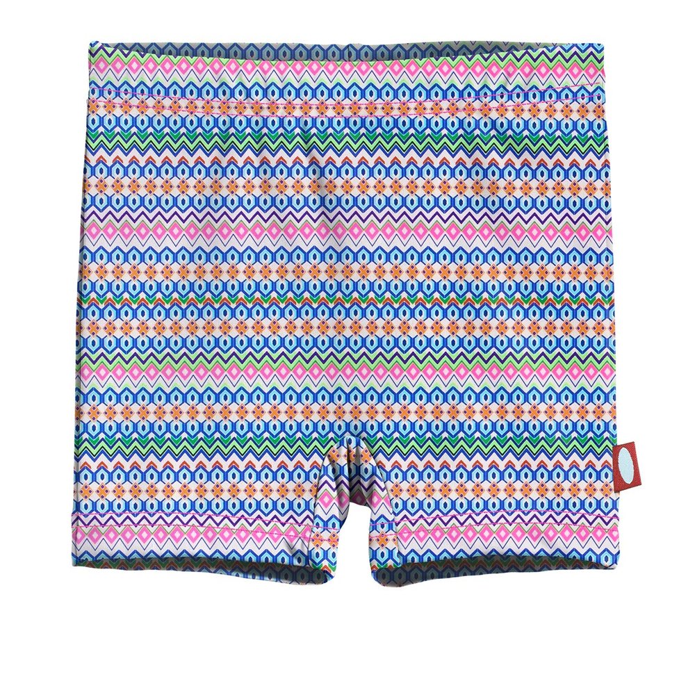 City Threads Girls Swim Boy Short Bottom UPF 50+ Comfortable Durable Soft Made in USA, Fiesta Print, 12Y
