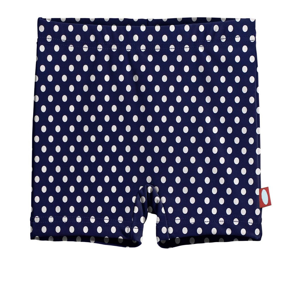 City Threads Girls Swim Boy Short Bottom UPF 50+ Comfortable Durable Soft Made in USA, Navy W. White Polka Dot, 12Y