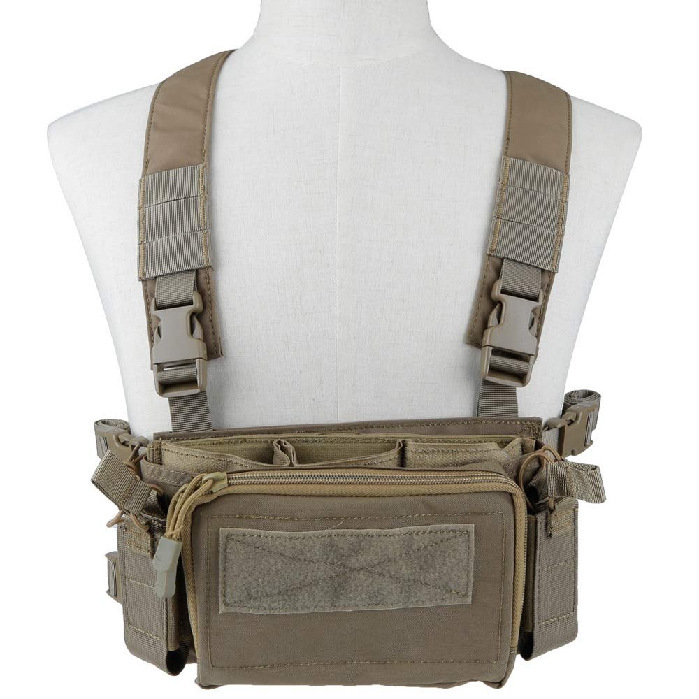 Camouflage Tactical Vest Airsoft Ammo Box Rig, and Chest Camo Downhill Tactical Vest 5.56 Inch, 0.354InchTactical Vest