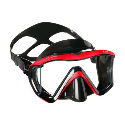 Mares Adult I3 Diving Mask - Panoramic View Easy to Adjust Dive Mask with Silicone Skirt for Scuba Diving, Freediving, Snorkeling, Spearfishing, Red/Black