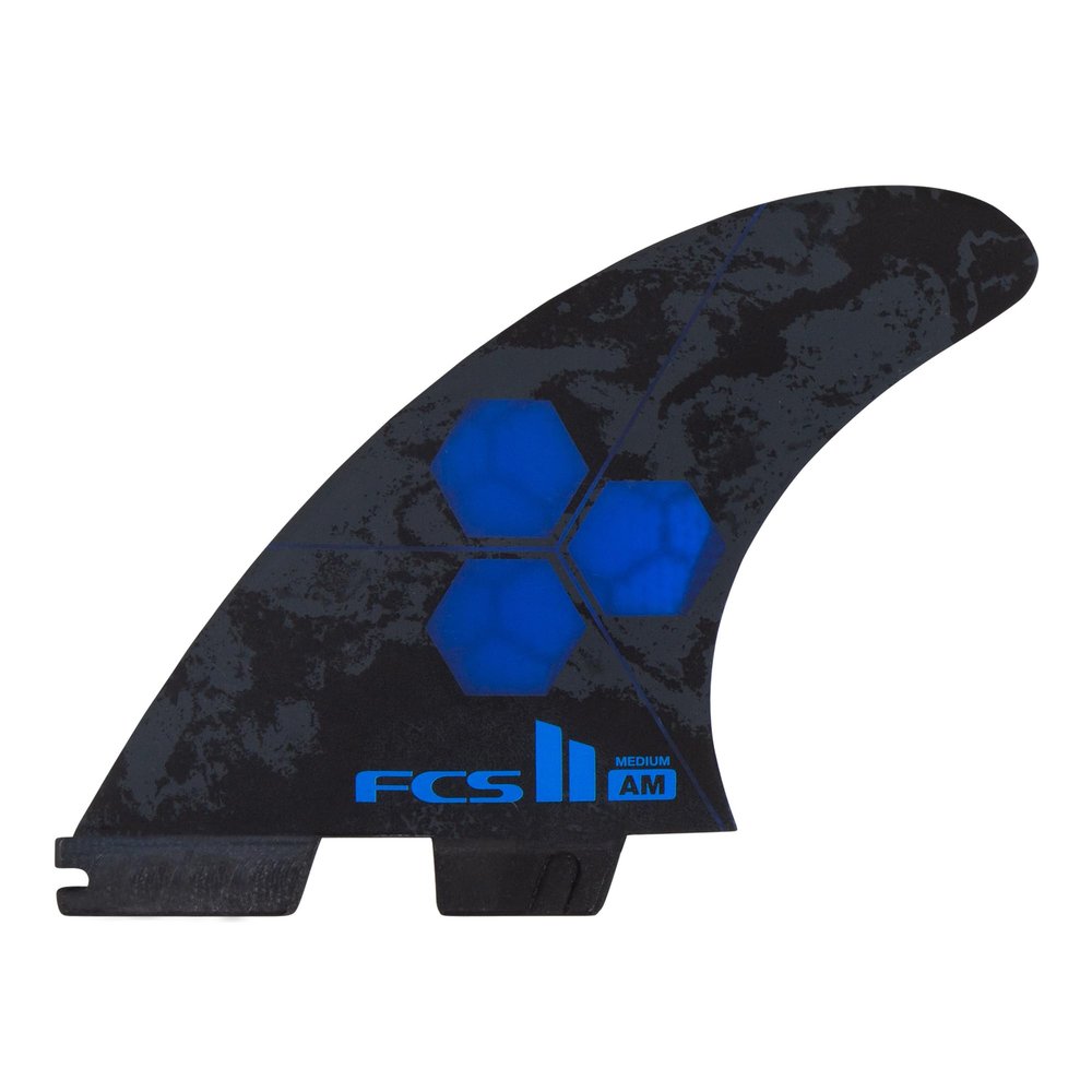 FCS II Al Merrick Thruster Surfboard Fin Set PC Construction for Speed, Drive & Power, Ideal for Steep Hollow Waves (Cobalt Blue, Medium)
