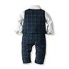 Moyikiss Studio Little Boys Tuxedos Suits Vest+Long Sleeve Shirt+Pants+Bow Tie Boy Gentleman 4Pcs Outfit (Green,100/3T) view 2
