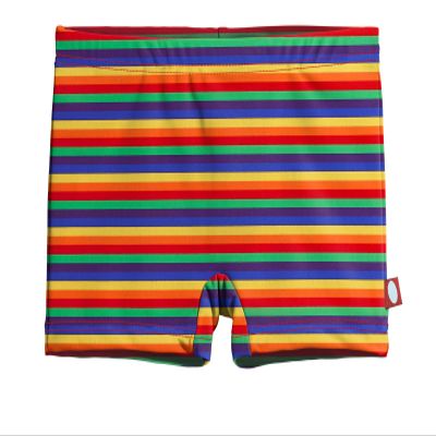City Threads Girls Swim Boy Short Bottom UPF 50+ Comfortable Durable Soft Made in USA, Rainbow Print, 12Y