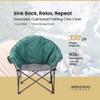 ARROWHEAD OUTDOOR Oversized Heavy-Duty Club Folding Camping Chair with Pocket, Cup Holder, Portable, Padded, Moon, Round, Saucer, Supports 330lbs, Carrying Bag view 4