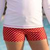 City Threads Girls Swim Shorts, UPF 50+ Swim Pants for Girls, Made in USA Swimsuit Shorts (Red/White Polka Dot, 5) view 2