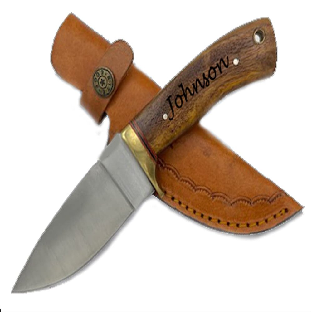 GIFTS INFINITY Customized Engraved 8" Fix Blade Knife - Groomsmen Wedding Party Monogrammed