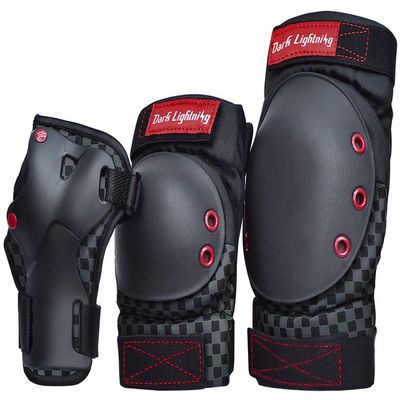Dark Lightning Kids/Junior/Youth Knee Pads Elbow Pads Wrist Guards 3 in 1 Protective Gear, for Skateboard,Roller Skate,Inline,Cycling,MTB Bike,Scooter