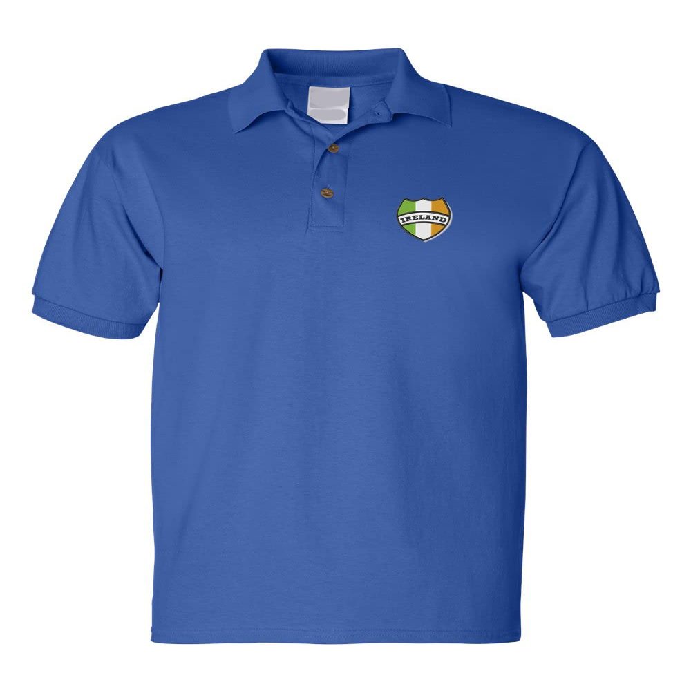 ALLNTRENDS Men's Polo T Shirt Ireland Embroidered Irish St Patricks Embroidery (L, Royal Blue)