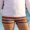 City Threads Girls Swim Shorts, UPF 50+ Swim Pants for Girls, Made in USA Swimsuit Shorts (Rainbow Print, 8) view 2