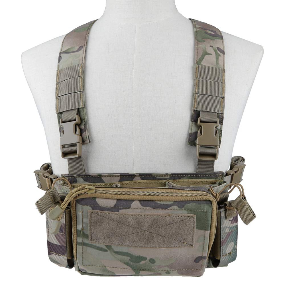 Camouflage Tactical Vest Airsoft Ammo Box Rig, and Chest Camo Downhill Tactical Vest 5.56 Inch, 0.354InchTactical Vest
