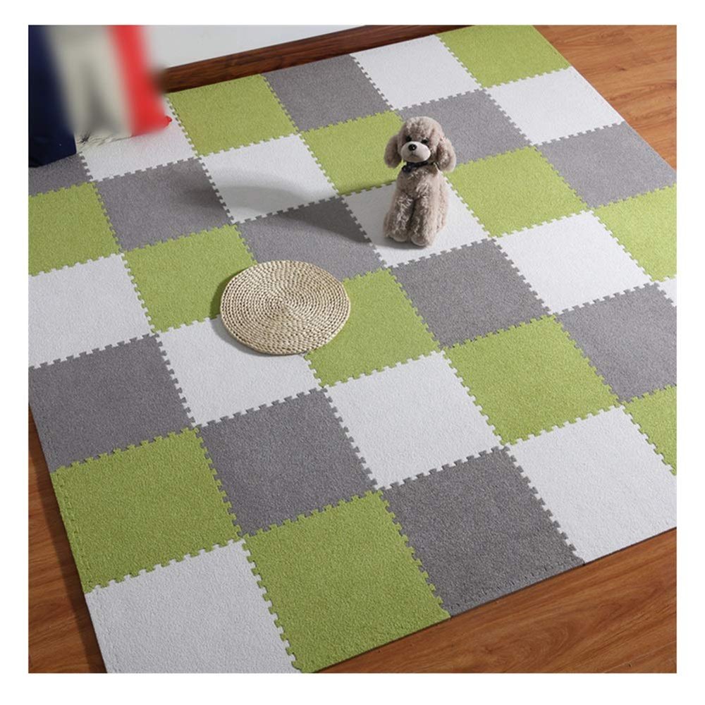 ALGFree Large Bedroom Cover Splice Puzzle Exercise Mat Non-Slip Child Cube Carpet Suede Mat, Colour Free Combination, Free Cut (Color : C, Size : 30x30x1cm-54pcs)