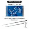 WinCraft Detroit Lions Flag Pole and Bracket Mount Kit view 2