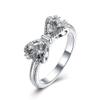 TZ Way Fashion Ring Pad White Butterfly Knot Ring 3A Zircon CZ Charm Queen Princess Ring 925 Sterling Silver Shiny Zircon Bow Engagement Wedding Ring for Women (6) view 1