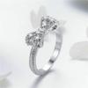 TZ Way Fashion Ring Pad White Butterfly Knot Ring 3A Zircon CZ Charm Queen Princess Ring 925 Sterling Silver Shiny Zircon Bow Engagement Wedding Ring for Women (6) view 4