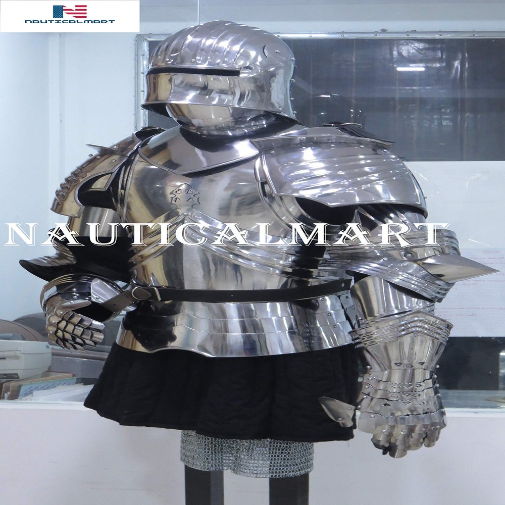 Nautical-Mart Gothic Knight Suit of Armor Breastplate with Helmet Medieval Armour