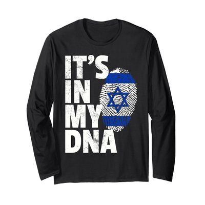 IT'S IN MY DNA Israeli Israel Flag National Pride Roots Long Sleeve T-Shirt