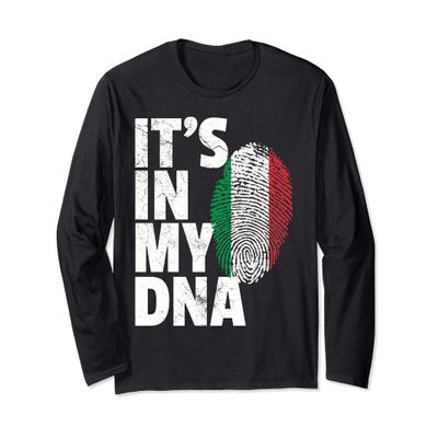 It's in My DNA Italian Italy Flag National Pride Roots Gift Long Sleeve T-Shirt