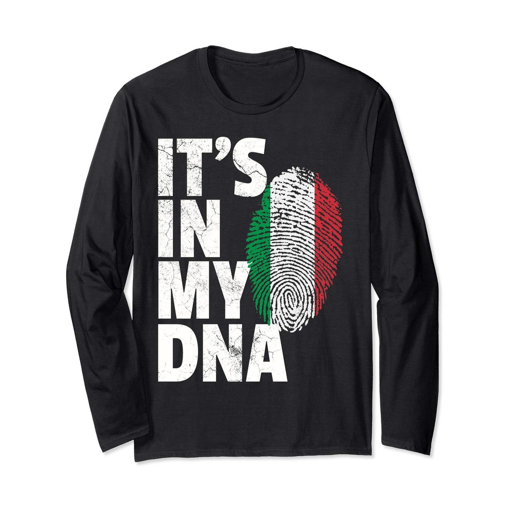 It's in My DNA Italian Italy Flag National Pride Roots Gift Long Sleeve T-Shirt