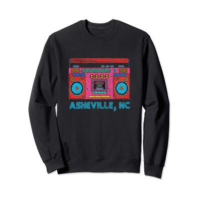 80s 90s Old School Boombox Retro Vintage Asheville NC Gift Sweatshirt