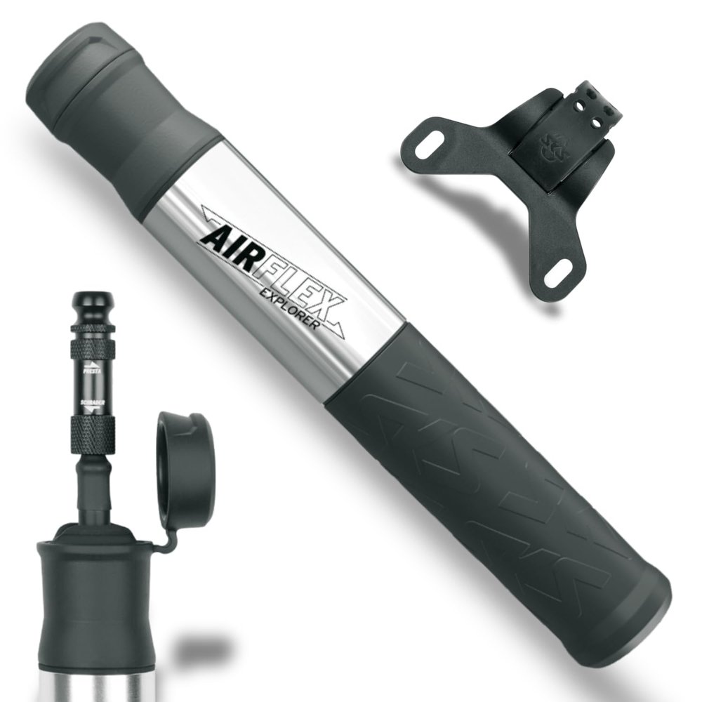 SKS Germany Airflex Explorer Bicycle Mini Pump, Silver