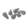 11mm x 18mm White CZ Cubic Zirconia Inlaid Teardrop Shaped Bead with 2mm Holes - Sold Individually view 1