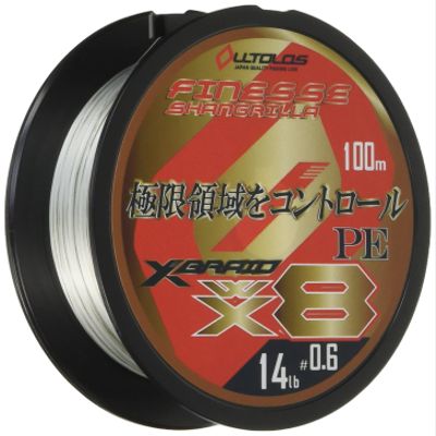 X-Braid Ortoros PEWX8 Finesse Shangri-La, 328.4 ft (100 m), No. 0.6, 14 lb, White, 5.9 inches (135 cm), Heavy Green Mark