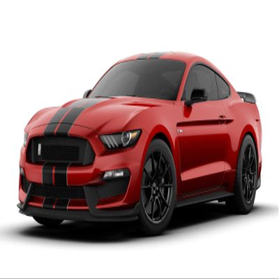 ZIC Motorsports 2019 Ford Mustang Shelby GT350 Car Cutout Heavy Duty Metal Garage Wall Sign - 23 X 10 - Ruby Red with Black Racing Stripes