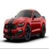 ZIC Motorsports 2019 Ford Mustang Shelby GT350 Car Cutout Heavy Duty Metal Garage Wall Sign - 23 X 10 - Ruby Red with Black Racing Stripes view 1