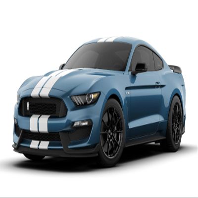 ZIC Motorsports 2019 Ford Mustang Shelby GT350 Car Cutout Heavy Duty Metal Garage Wall Sign - 23 X 10 - Performance Blue with White Racing Stripes