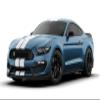 ZIC Motorsports 2019 Ford Mustang Shelby GT350 Car Cutout Heavy Duty Metal Garage Wall Sign - 23 X 10 - Performance Blue with White Racing Stripes view 1