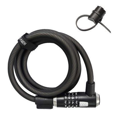 Kryptonite KryptoFlex Bike Lock Cable, 2FT/6FT/10FT Long 12mm Thick Heavy Duty Braided Steel Cable Anti-Theft Security Lock for Outdoor Equipment, Combination/Key Bike Lock