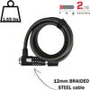 Kryptonite KryptoFlex Bike Lock Cable, 2FT/6FT/10FT Long 12mm Thick Heavy Duty Braided Steel Cable Anti-Theft Security Lock for Outdoor Equipment, Combination/Key Bike Lock view 2