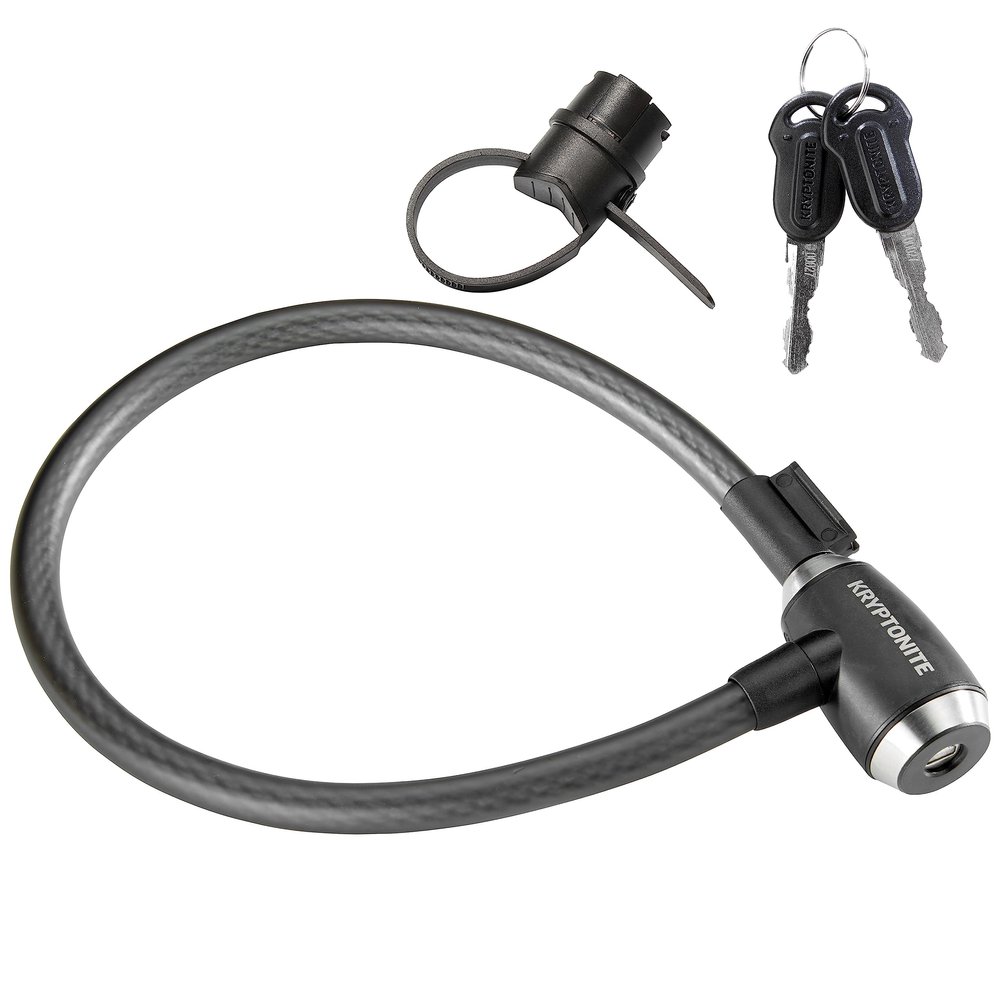 Kryptonite KryptoFlex Bike Lock Cable, 2FT/6FT Long 15mm Thick Heavy Duty Braided Steel Cable Anti-Theft Security Lock for Outdoor Equipment, Combination/Key Bike Lock