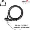 Kryptonite KryptoFlex Bike Lock Cable, 2FT/6FT/10FT Long 12mm Thick Heavy Duty Braided Steel Cable Anti-Theft Security Lock for Outdoor Equipment, Combination/Key Bike Lock view 2