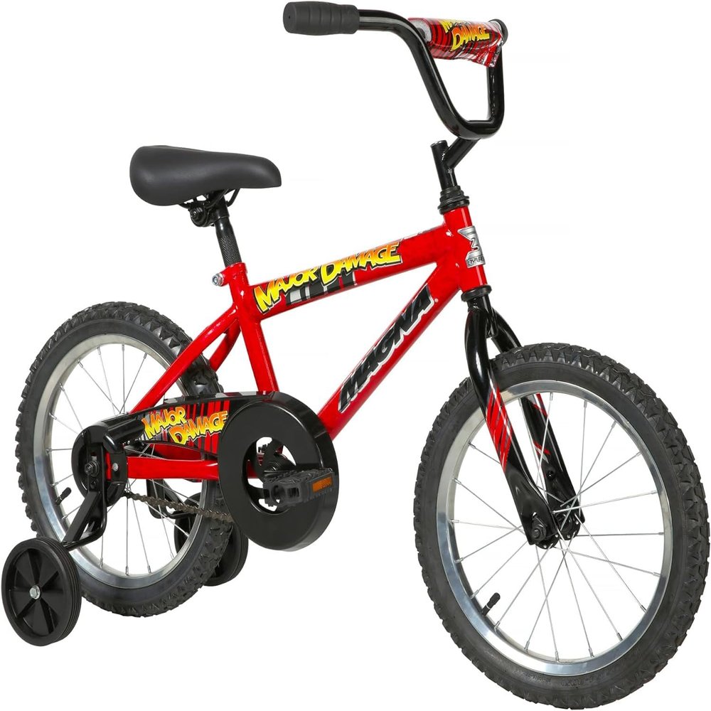Dynacraft Magna Major Damage 16" Children's Bike Bold and Durable Design, Perfect for Kids Learning to Ride, Sturdy and Easy to Assemble, Ideal for Young Riders